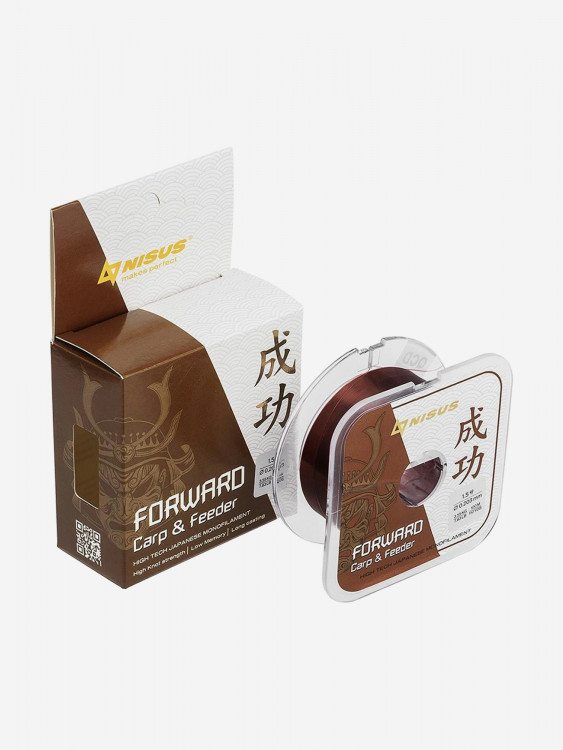 Леска для рыбалки Nisus FORWARD Carp&Feeder Nylon 0,203мм, 100м, 3,55кг, темно-коричневый
