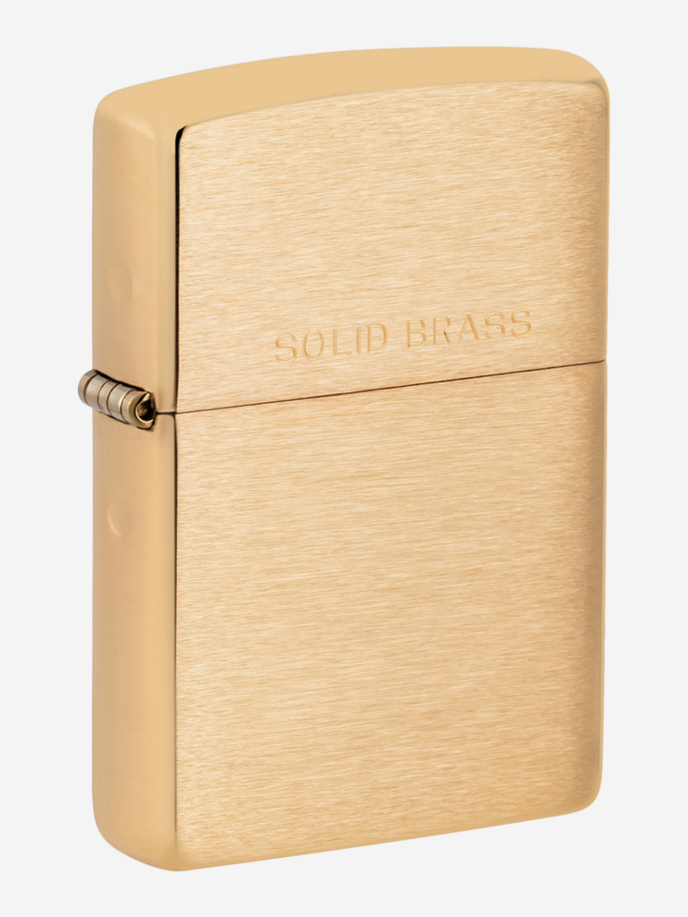 Зажигалка Zippo 204 Classic Brushed Brass, золотистая матовая