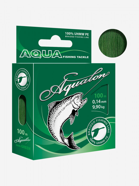 Плетеный шнур для рыбалки AQUA Aqualon Dark-Green 0,14mm 100m