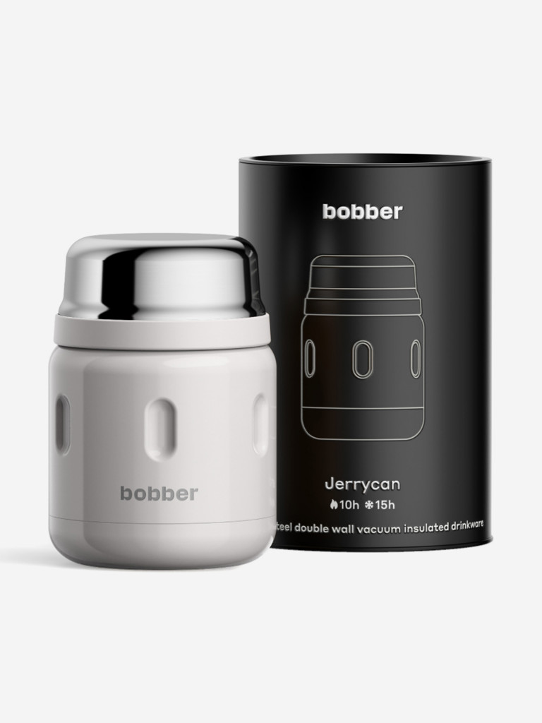 Термос вакуумный для еды BOBBER Jerrycan 470 мл, тепло до 10 часов, серый