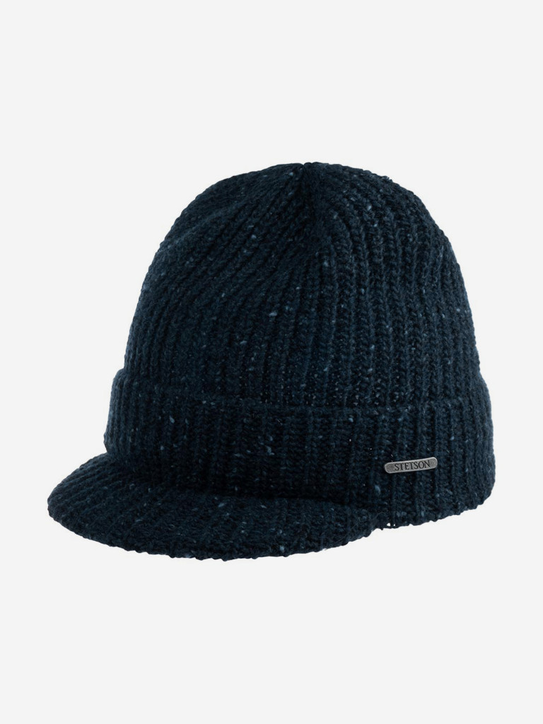 Шапка с козырьком STETSON 8599361 BEANIE WOOL (синий)