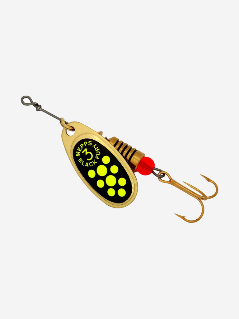 Блесна для рыбалки вертушка Mepps BLACK FURY 3, Gold/Chartreuse, 1 штука