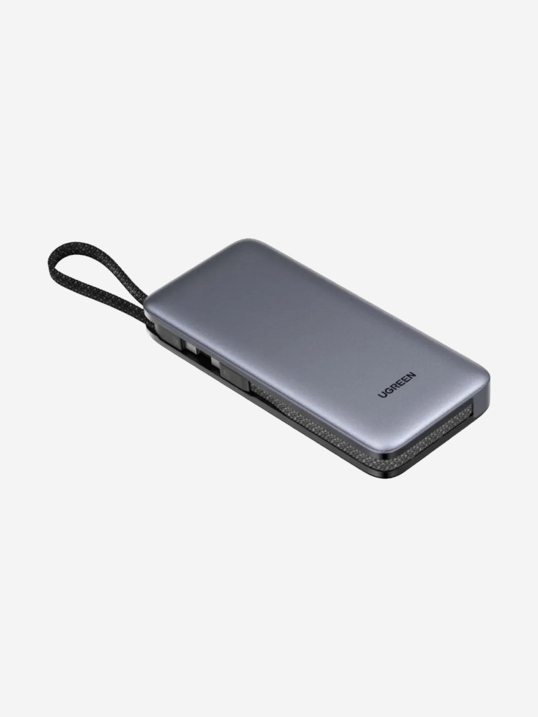 Внешний аккумулятор со встроенным кабелем UGREEN PB528 (55985B) 30W Power Bank 20000mAh with Built-in Cable