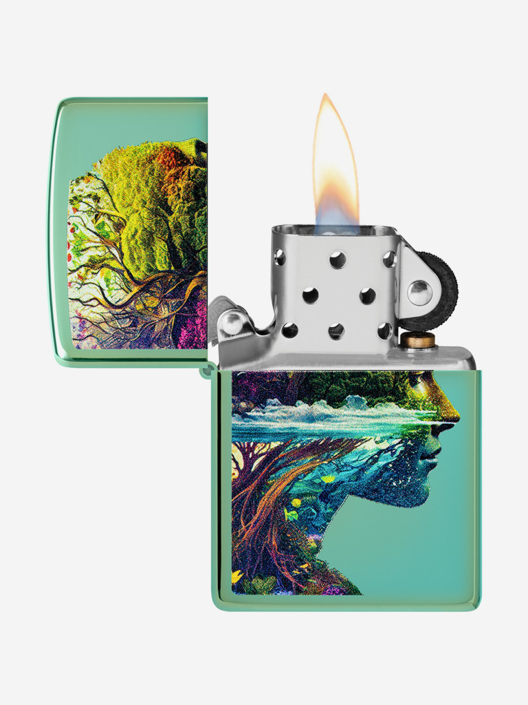 Зажигалка бензиновая ветроустойчивая Zippo One with Nature Design High Poli