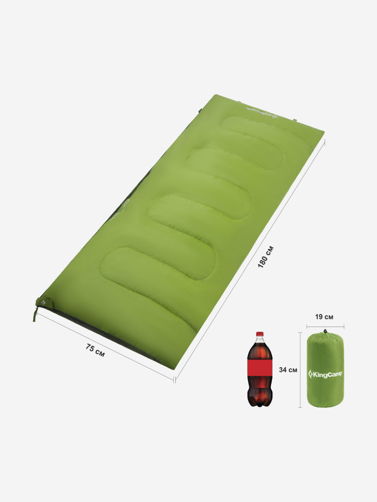 Спальный мешок KingCamp OXYGEN +8C, правый, зеленый