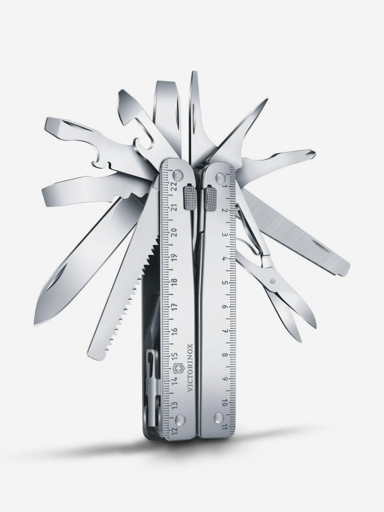 Мультиинструмент складной Victorinox SwissTool X Plus Ratchet, 115 мм, 40 функций, кожаный чехол