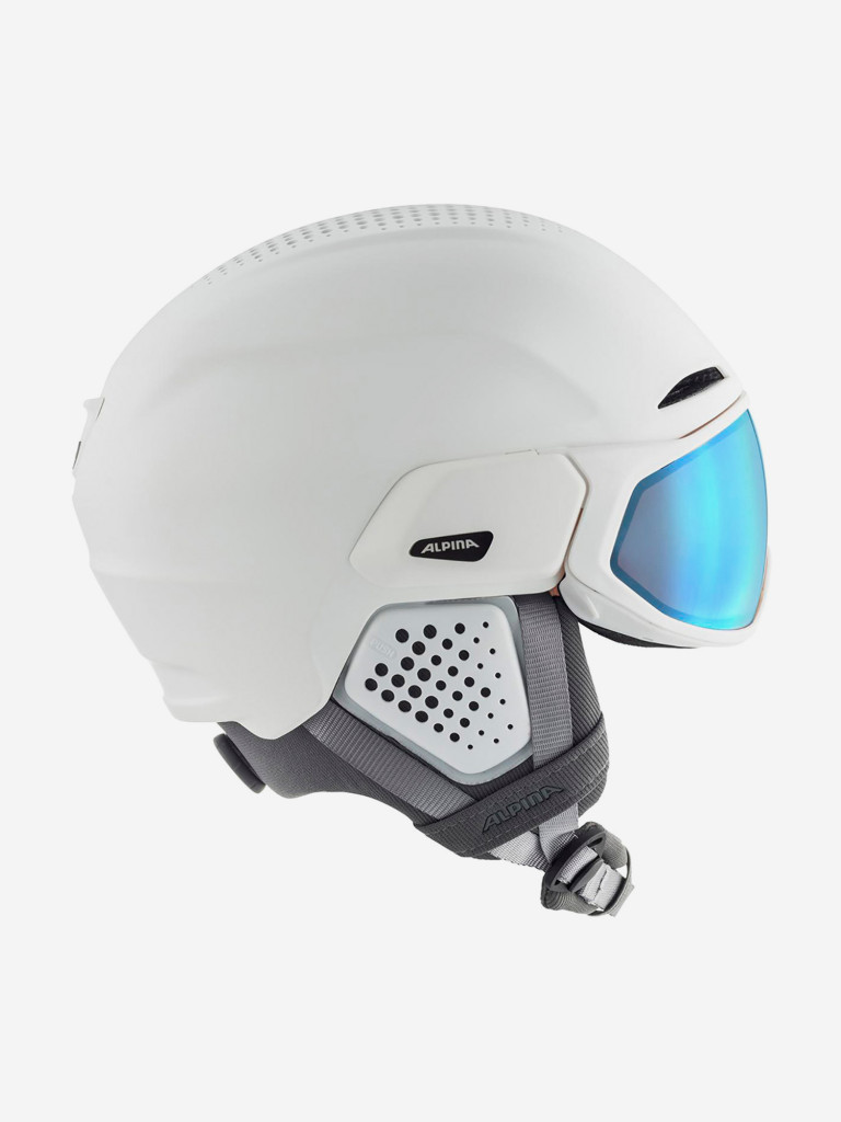 Горнолыжный шлем с визором Alpina Oro Qv Mips White Matt/Water Pink
