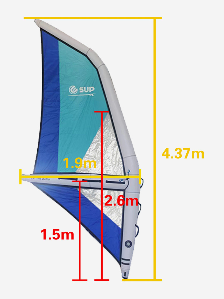 Надувная двухслойная SUP-доска E-SUP AEOLUS, 11' 335*84*15 см SUP-борд с Парусом