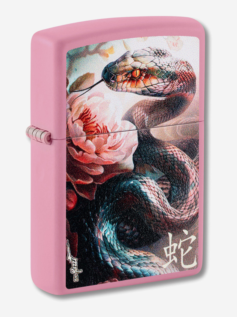 Зажигалка бензиновая ветроустойчивая Zippo Mazzi Anaconda Pink Matte