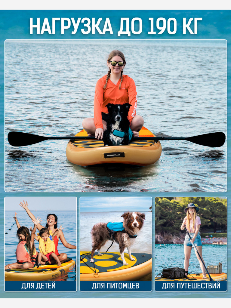 Надувная SUP-доска BIGFLY Pet ORANGE, 11'6" 351*86*15 см сапборд