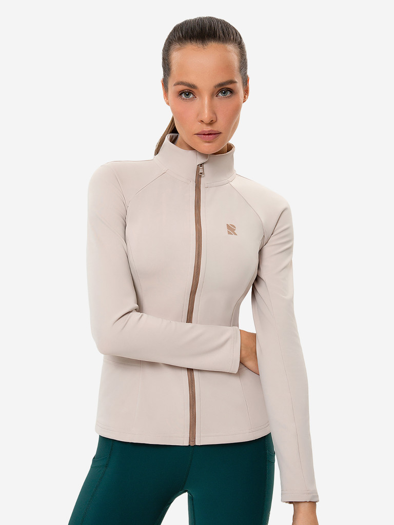 Лонгслив женский RAQUETA SPORT на молнии Slim Fit, Beige