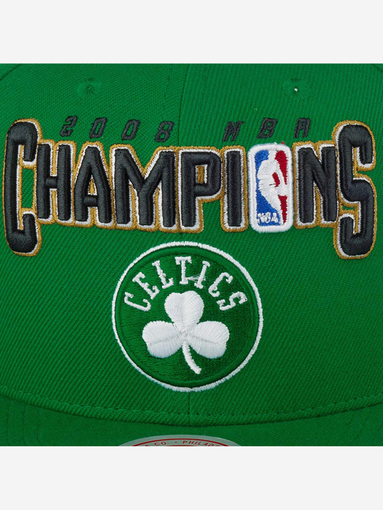 Бейсболка с прямым козырьком MITCHELL NESS HHSS4225-BCEYYPPPGREN Boston Celtics NBA