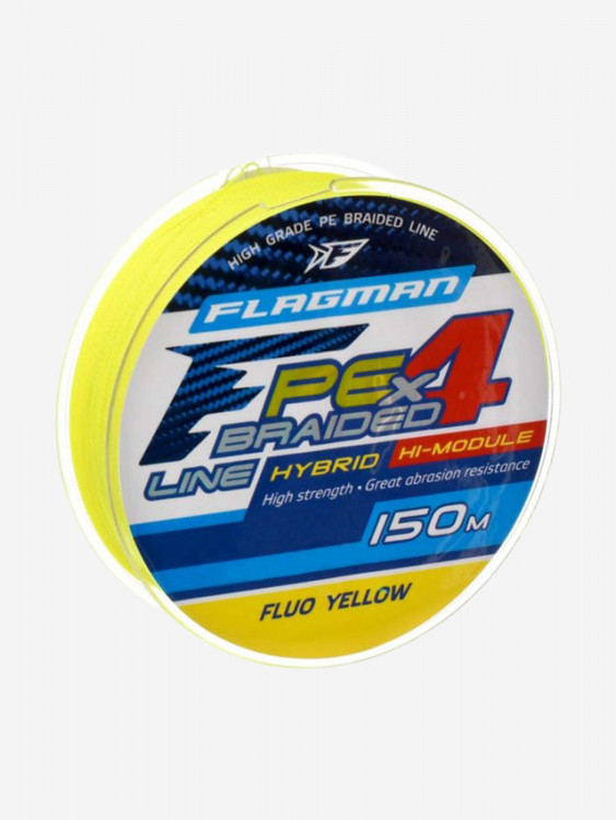 FLAGMAN Шнур PE Hybrid F4 150м Fluo Yellow 0,23мм 11,4кг