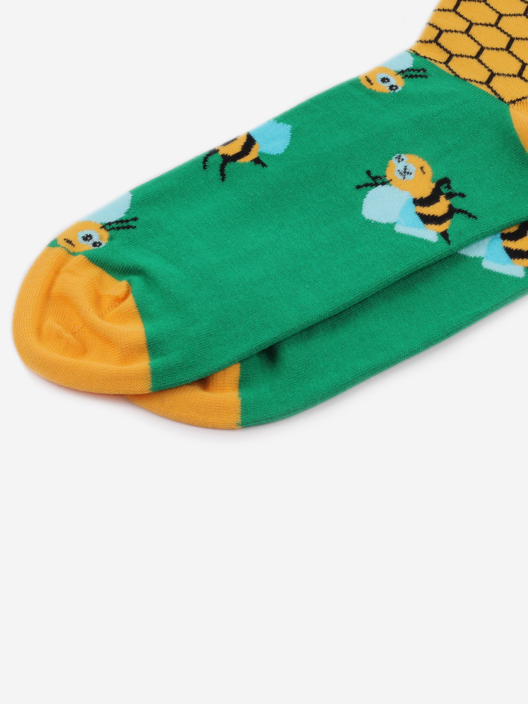 Носки с пчёлами Burning Heels, Bees, Green/Yellow