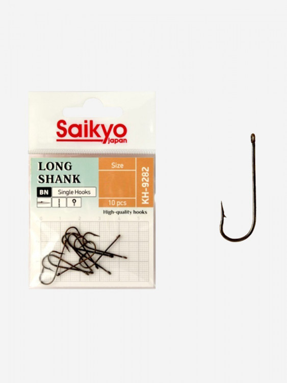 Крючки для рыбалки одинарные Saikyo KH-9282 BN LONG SHANK ( 1 упк. по 10 шт.)