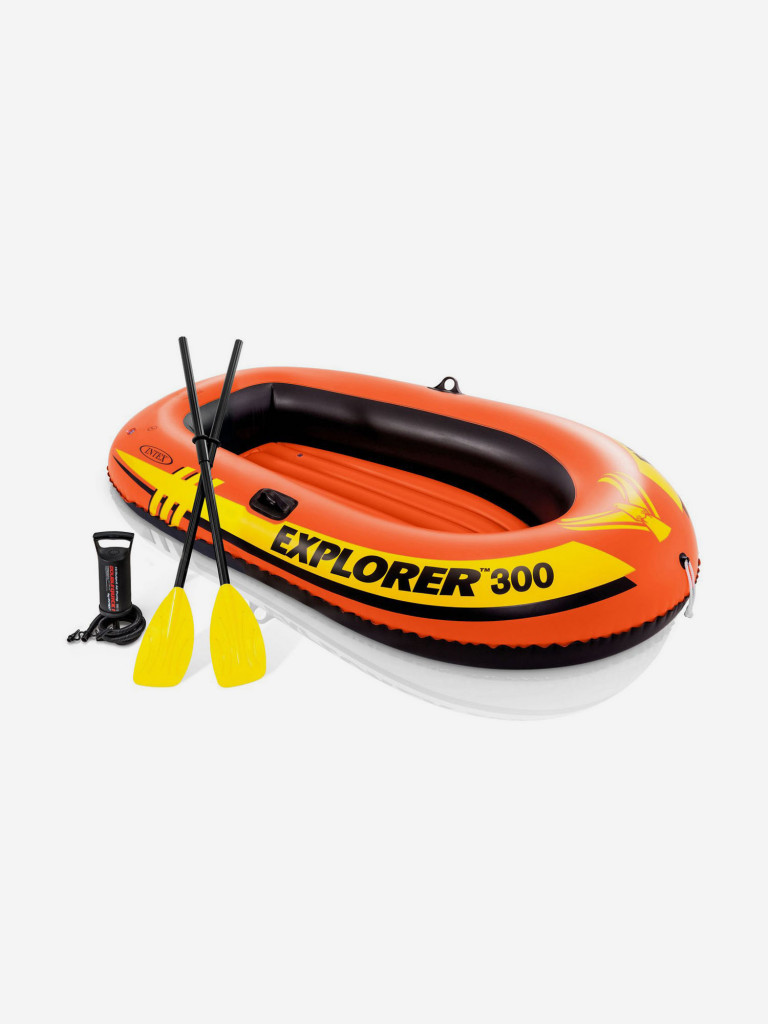 Лодка надувная Intex 58332 EXPLORER 300 SET, 3-мест.+ ручной насос, пластиковые весла