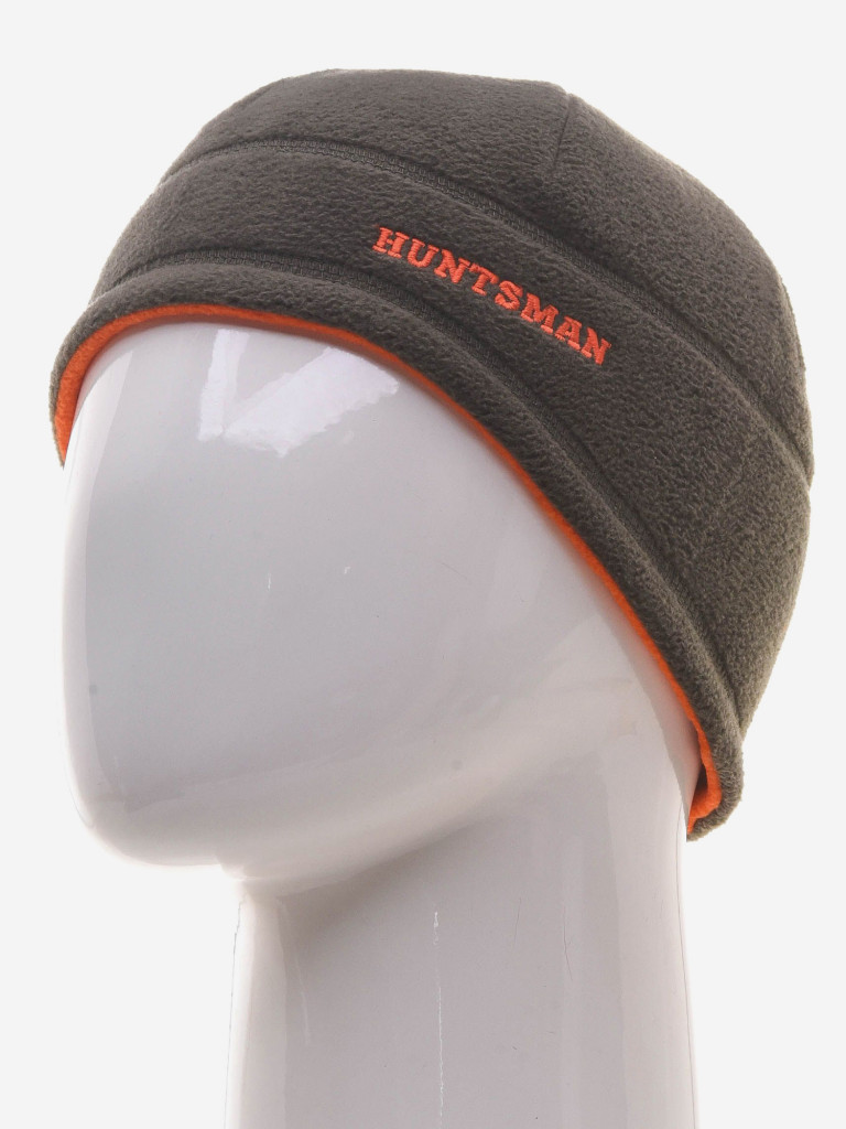 Шапка мужская HUNTSMAN флисовая двусторонняя бини для рыбалки и охоты
