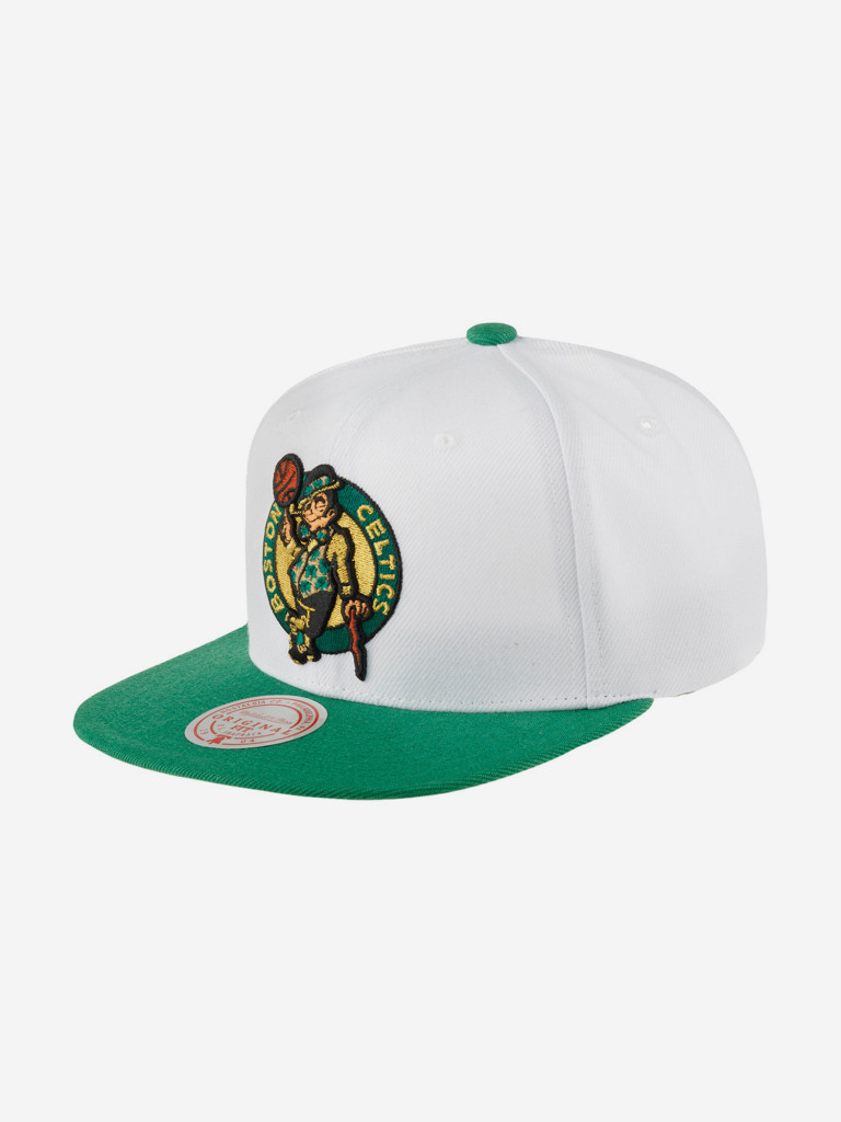 Бейсболка с прямым козырьком MITCHELL NESS 6HSSSH21293-BCEWHGN Boston Celtics NBA