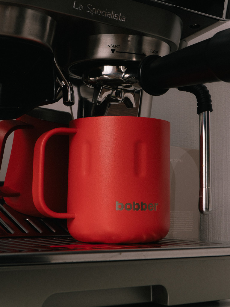 Вакуумная стальная термокружка с крышкой Bobber Mug 300 мл красный тепло до 2 часов