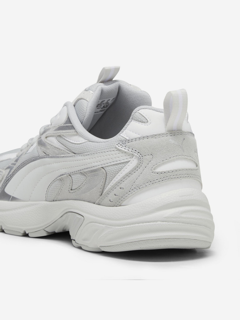 Кроссовки puma milenio tech suede. Пума Milenio Tech Light Gray. Puma 393489. Puma Millennio Tech Suede. Puma Milenio серебристые.