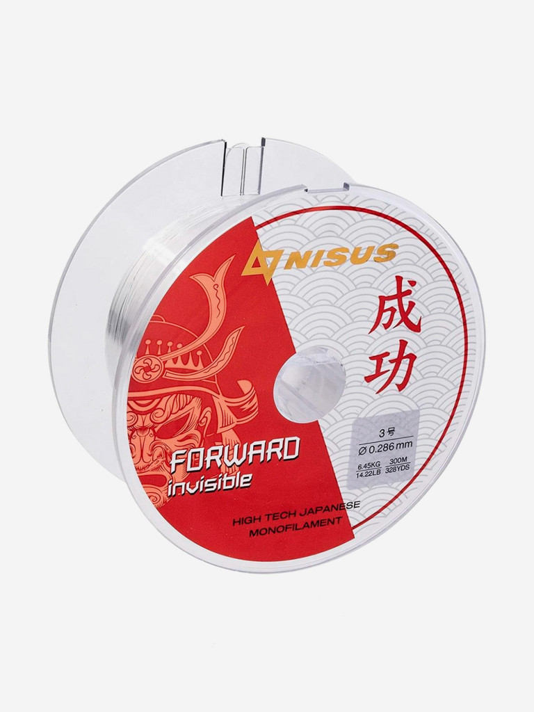 Леска для рыбалки Nisus FORWARD Invisible Nylon 0,286мм, 300м, 6,45кг, прозрачный