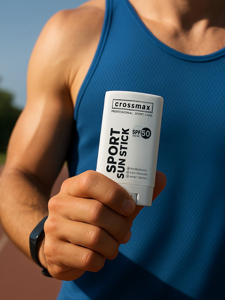 Солнцезащитный водостойкий крем стик CROSSMAX spf 50 для лица и тела