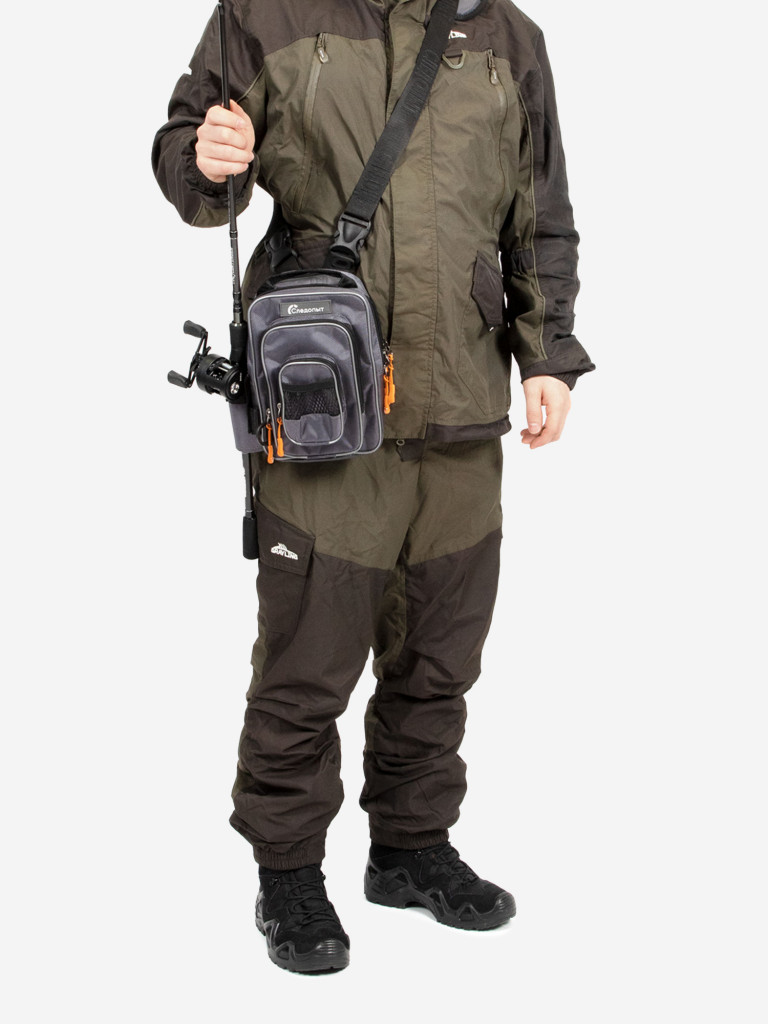 Сумка рыболовная Следопыт Street Fishing MultiLock Pocket, 16х19х24 см, цвет серый.