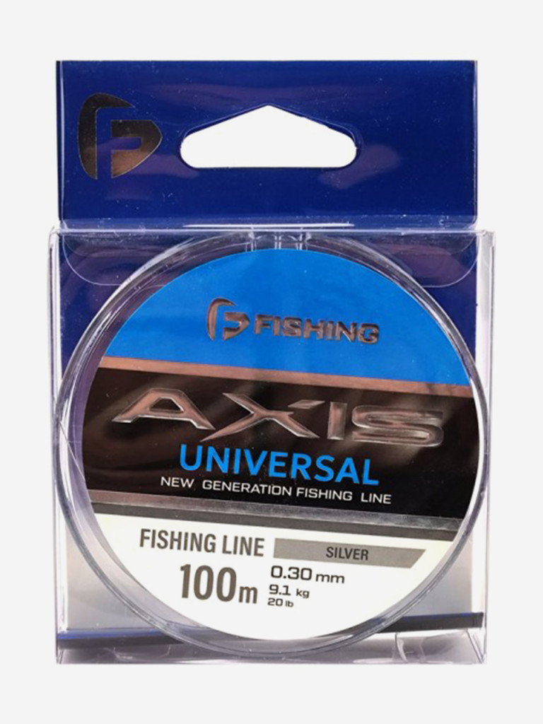 Леска F-FISHING Axis Universal Line Silver 100м 0,30мм 9,1кг/20lb