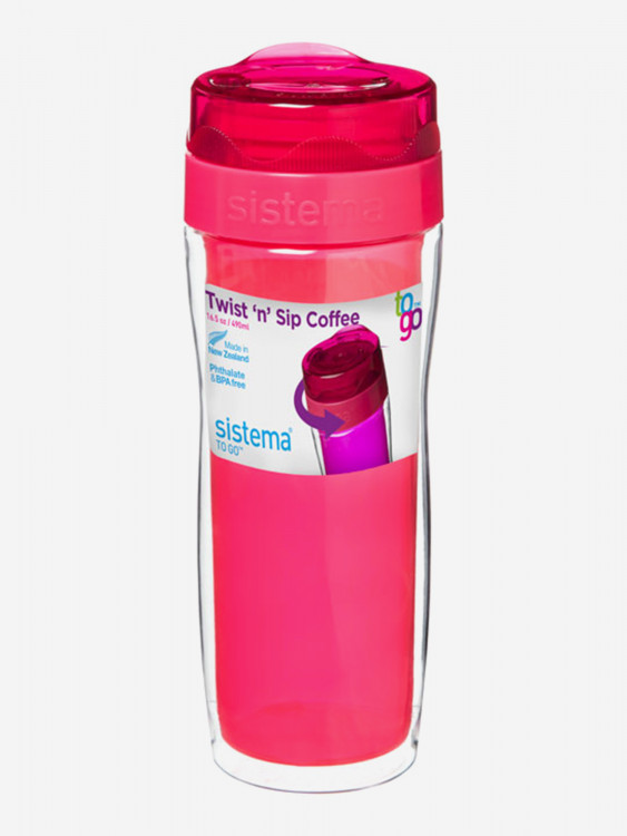 Термокружка "Кофе-с-собой" Sistema "To-go" 490мл розовая 21478
