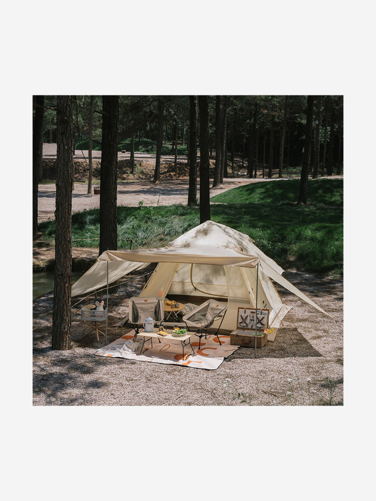 Палатка Naturehike Ango 3-местная, автоматическая, тент, снежная юбка, бежевая