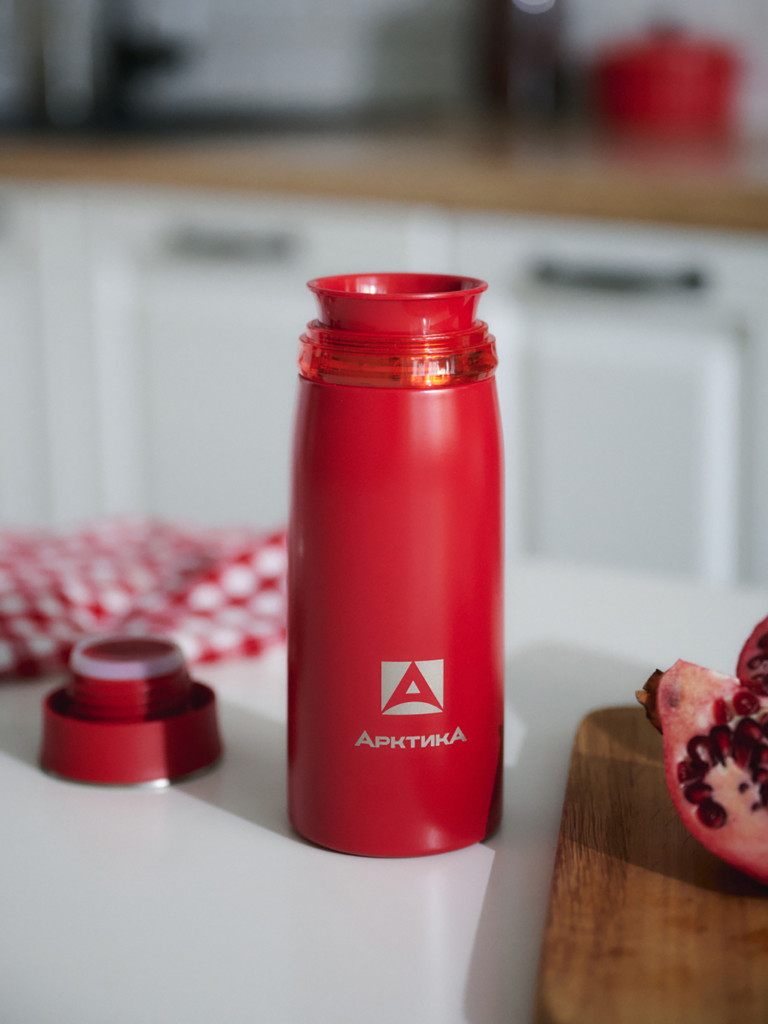 Термокружка Арктика 715 с ситечком 320 мл, красная