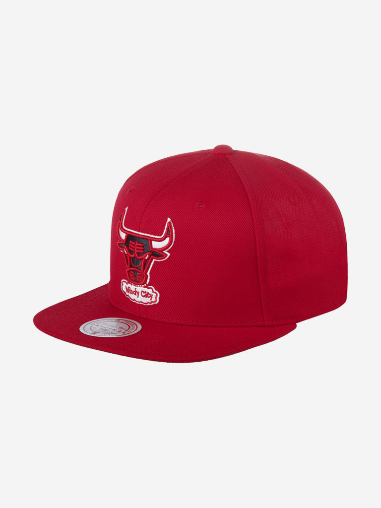 Бейсболка с прямым козырьком MITCHELL NESS HHSS3258-CBUYYPPPRED1 Chicago Bulls NBA