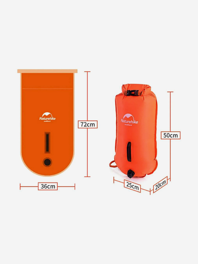 Гермомешок - надувной буй Naturehike 18L NH17S001-G Оранжевый
