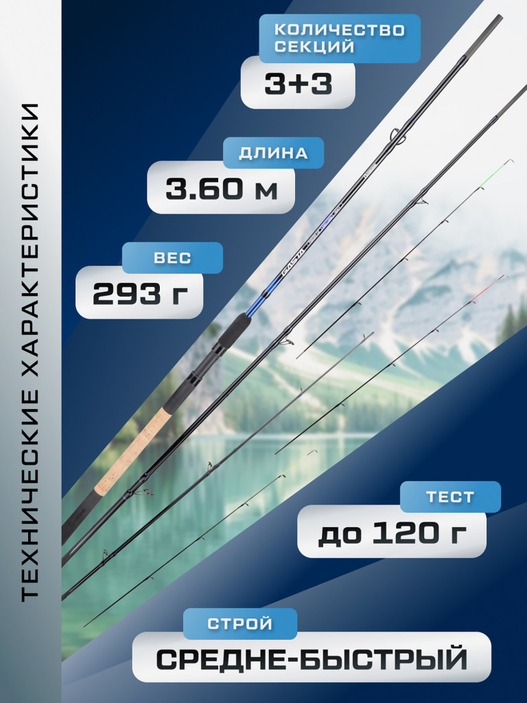 F-FISHING Удилище фидерное Gasta Feeder 3,6м тест max 120г
