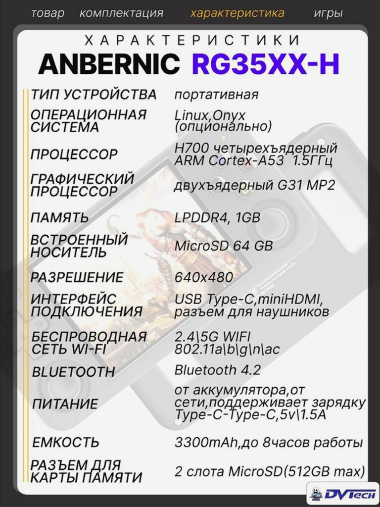 Портативная игровая приставка ANBERNIC RG35XX-H