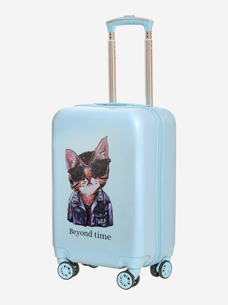 Чемодан детский BEYOND TIME G204 Кот в очках голубой