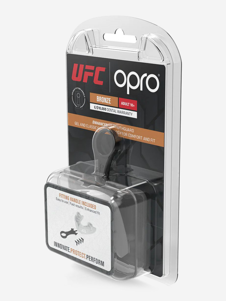 Боксерская капа взрослая, спортивная, защитная для зубов OPRO Self-Fit Bronze UFC - White