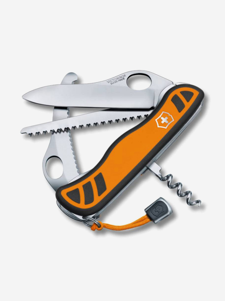 Складной нож Victorinox Hunter XT One Hand, функций: 6, 111мм, оранжевый / черный, коробка картонная, 0.8341.mc9