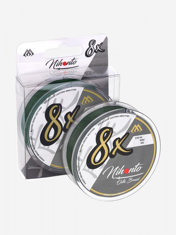 Плетеный шнур Mikado NIHONTO OCTA BRAID 0,23 green (150 м) - 20.80 кг.