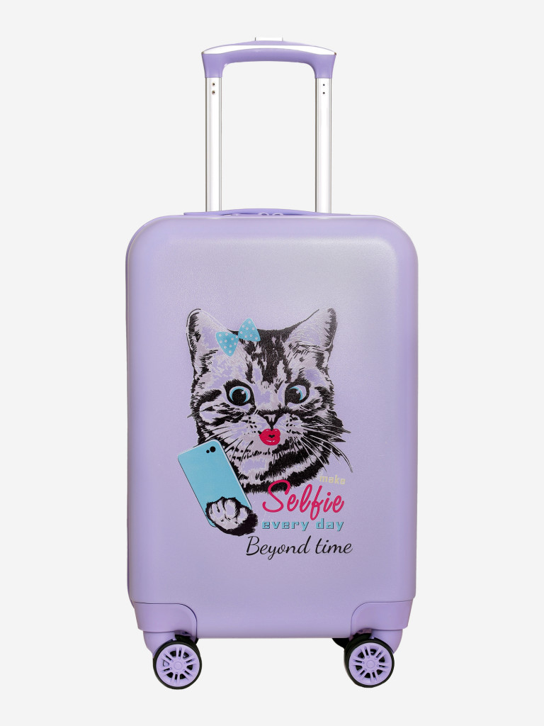 Чемодан детский BEYOND TIME G227 Кошечка с телефоном сиреневый