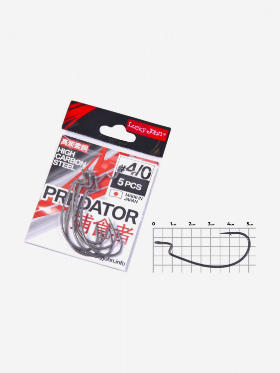 Крючки для рыбалки Lucky John PREDATOR LJH350 № 004/0 одинарные, набор 30 штук
