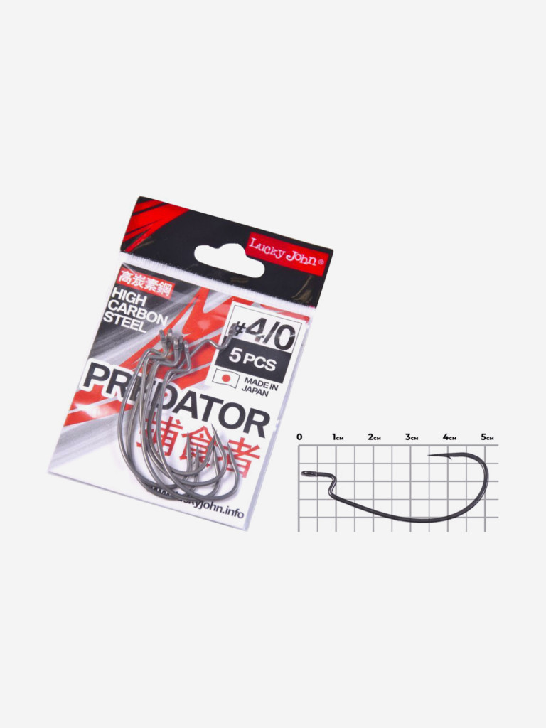 Крючки для рыбалки Lucky John PREDATOR LJH350 № 004/0 одинарные, набор 30 штук