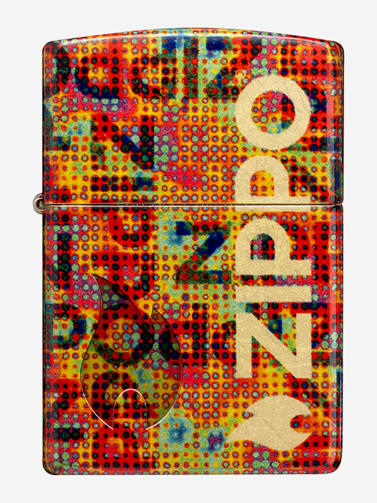 Зажигалка бензиновая ветроустойчивая Zippo Pixel Fusion 540 Tumbled Brass