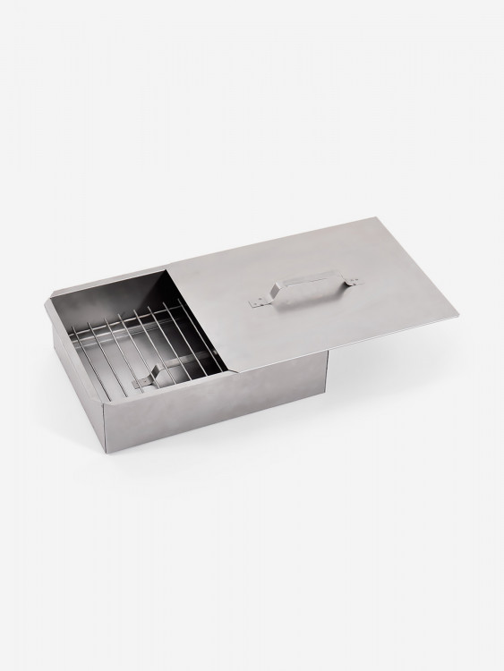 Коптильня одноярусная 38х28х14 см, Сталь 0,5 мм Кедр