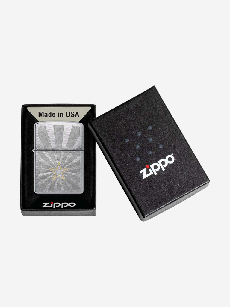Зажигалка Zippo Star Design Brushed Chrome