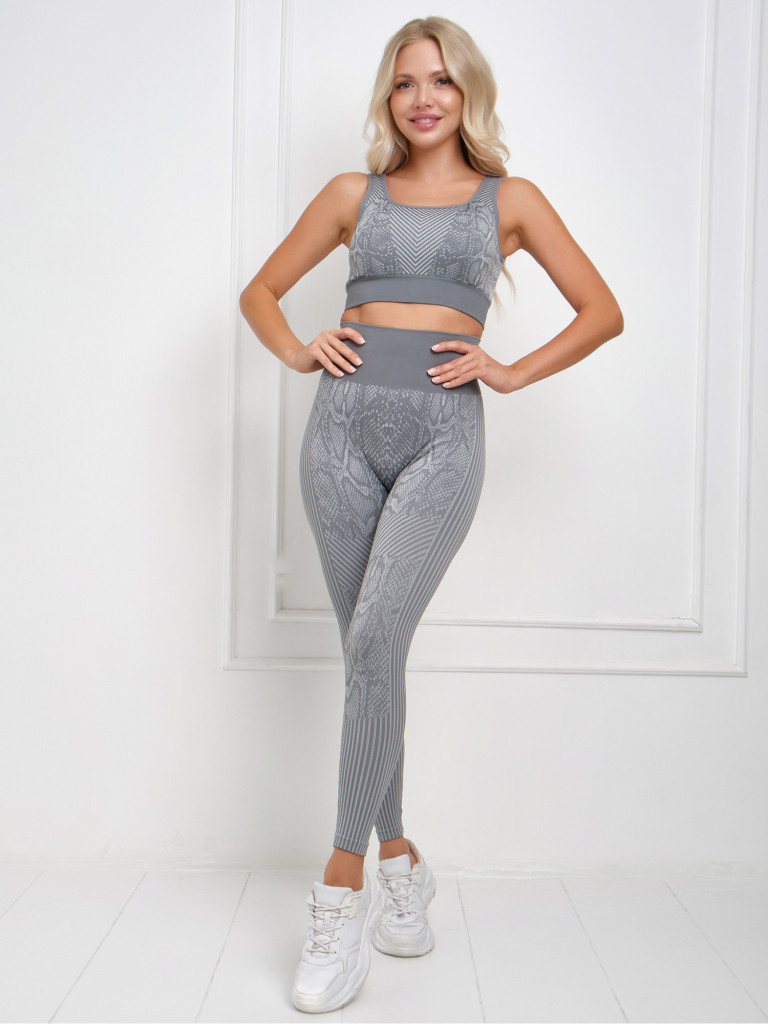 Костюм для фитнеса, йоги, пилатеса, зала женский с лосинами и топом спортивный Rizziano