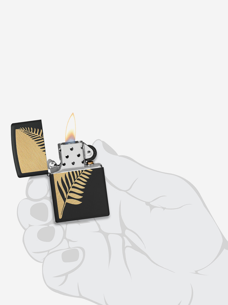 Зажигалка бензиновая ветроустойчивая Zippo Zen Flora Design Black Matte