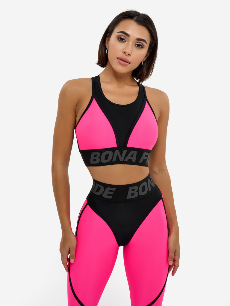 Спортивный топ бра Bona Fide Top For Top "Acid Pink"