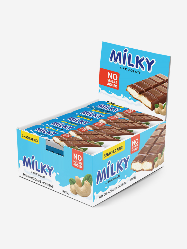 Молочный шоколад 12 шт. Snaq Fabriq с молочно-ореховой пастой "MILKY", 55г. х 12шт.