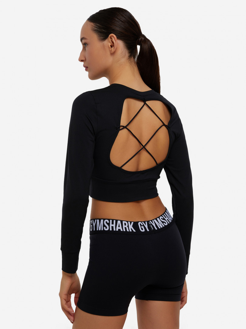 фото Лонгслив женский gymshark, черный